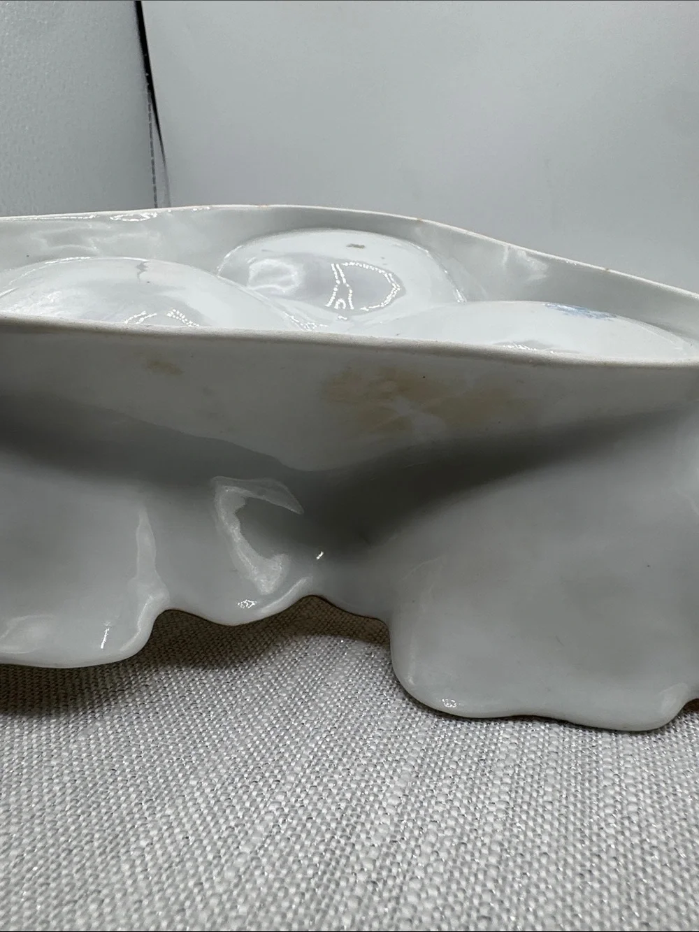 Victoria Carlsbad Divided Serving Dish Handle orange flowers Gold Trim scalloped